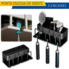 Organizador Porta Escova De Dente Acessorios Completo Em Aço